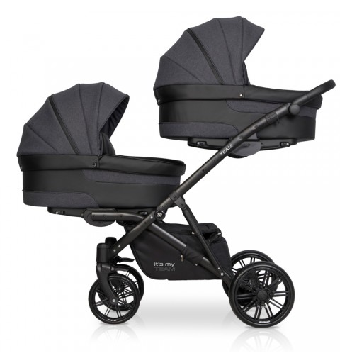 Riko Team - wózek wielofunkcyjny, zestaw 2w1 z opcją 3w1 i 4w1 | Anthracite